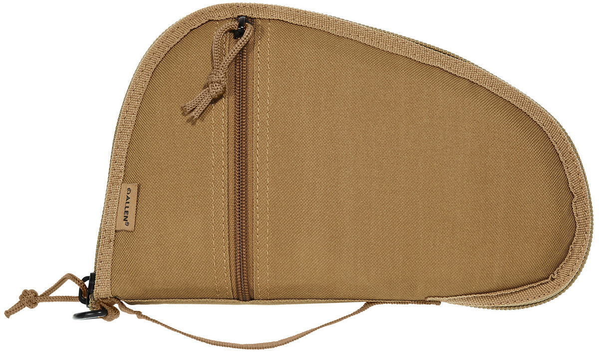 Allen Torrey Soft Pistol Case Coyote Tan with Front Accessory Pocket and Flat Pistol Rug Design