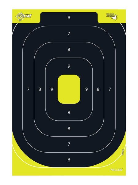 EZ-Aim 15372 Splash Reactive IPSC Paper Target Black/Yellow 12.5"x18.25" 8 Count
