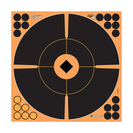 EZ-Aim 15376 Reactive Self-Adhesive Splash Bullseye Paper Target 12" Black/Orange 5 Pack