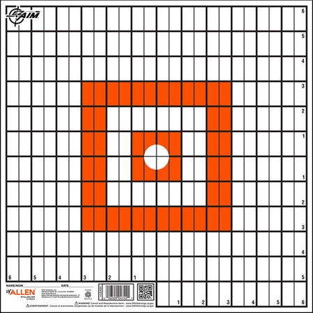 EZ-Aim 15495 Orange/White Grid Paper Hanging Shooting Target 12" x 12" 12 Per Package