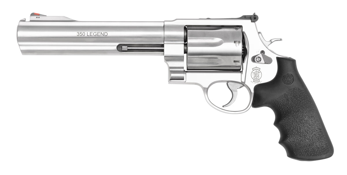 Smith & Wesson 13331 Model 350 X-Frame 350 Legend 7 Shot 7.50" Satin Stainless Steel Barrel, Cylinder & Frame, Black Finger Grooved Grip, Internal Lock Safety, Exposed Hammer