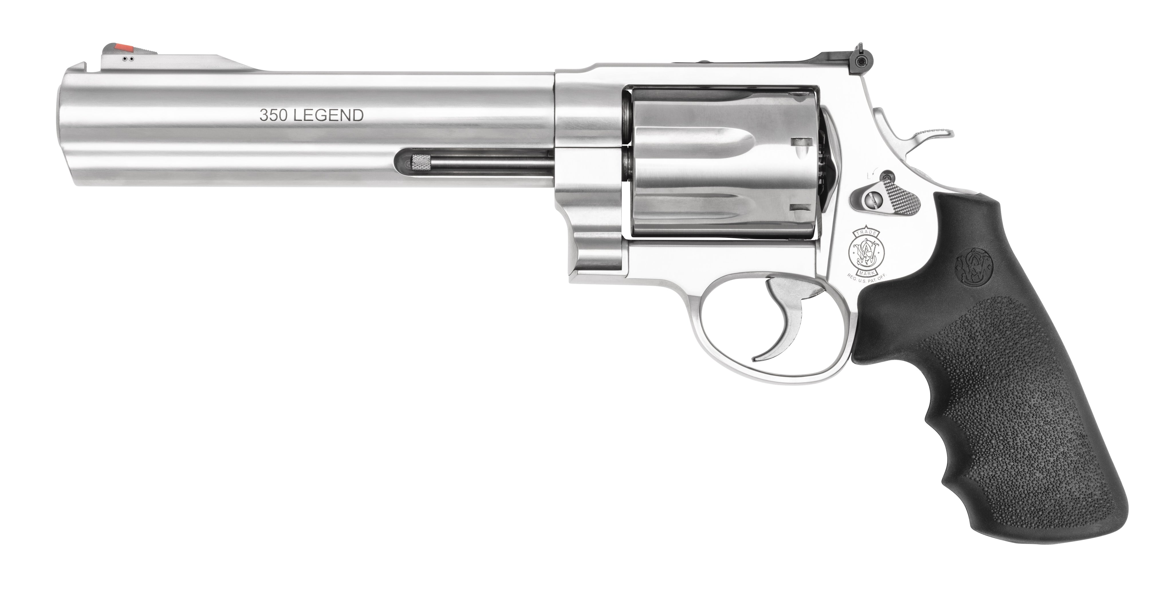 Smith & Wesson 13331 Model 350 X-Frame 350 Legend 7 Shot 7.50" Satin Stainless Steel Barrel, Cylinder & Frame, Black Finger Grooved Grip, Internal Lock Safety, Exposed Hammer