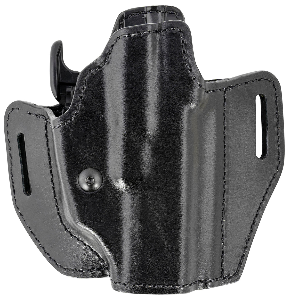 Bianchi 126GLS Assent Pro-Fit OWB Black Leather Holster Size 13 w/GLS Retention, Glock 17/22/Ruger American, Right Hand
