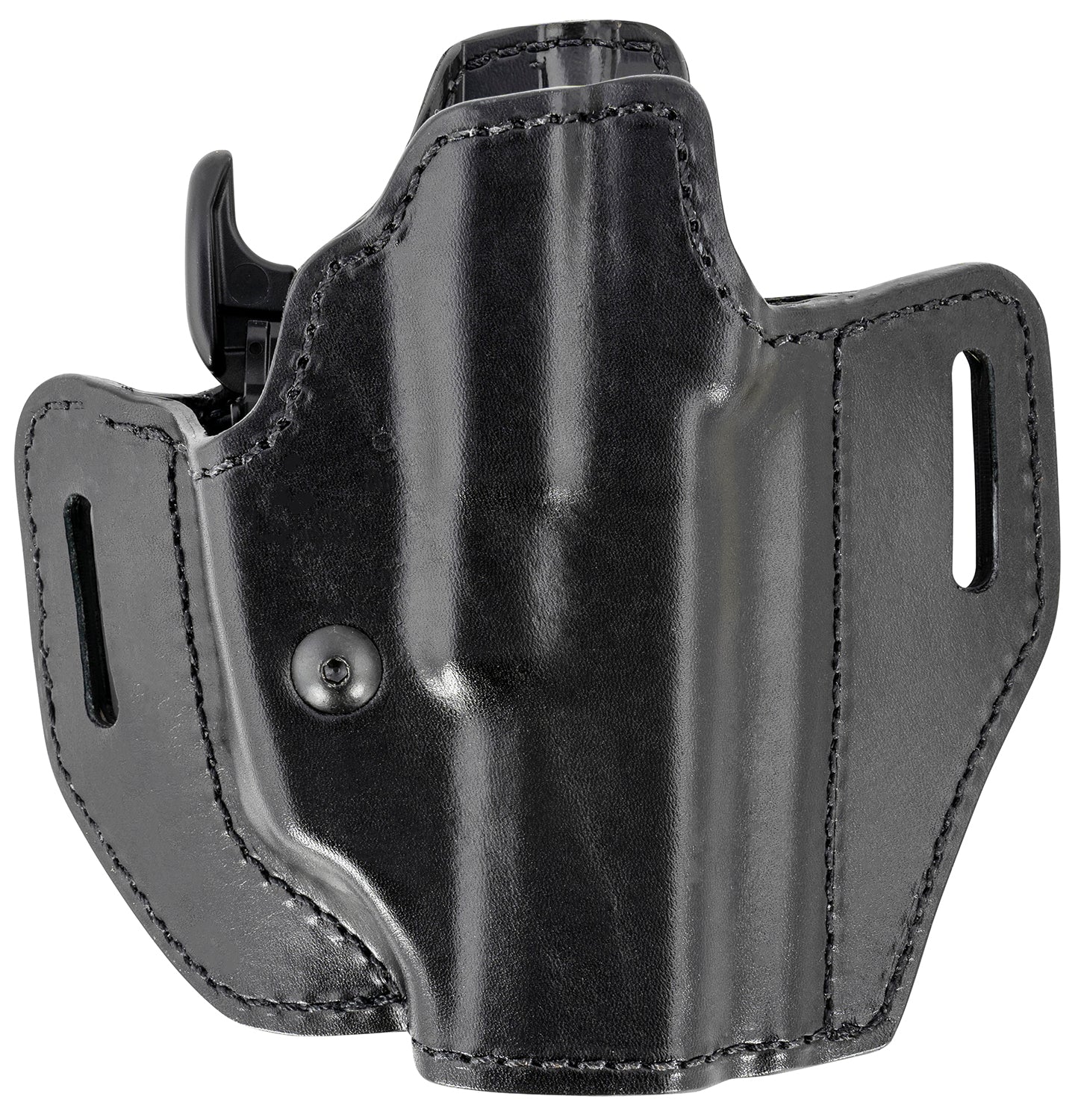 Bianchi 126GLS Assent Pro-Fit OWB Black Leather Holster Size 13 w/GLS Retention, Glock 17/22/Ruger American, Right Hand
