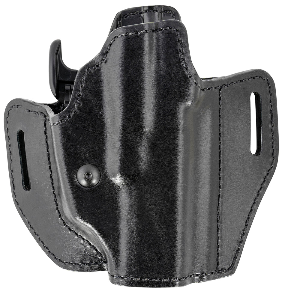 Bianchi 126GLS Assent Pro-Fit OWB Black Leather Holster Size 13 w/GLS Retention, Glock 17/22/Ruger American, Right Hand