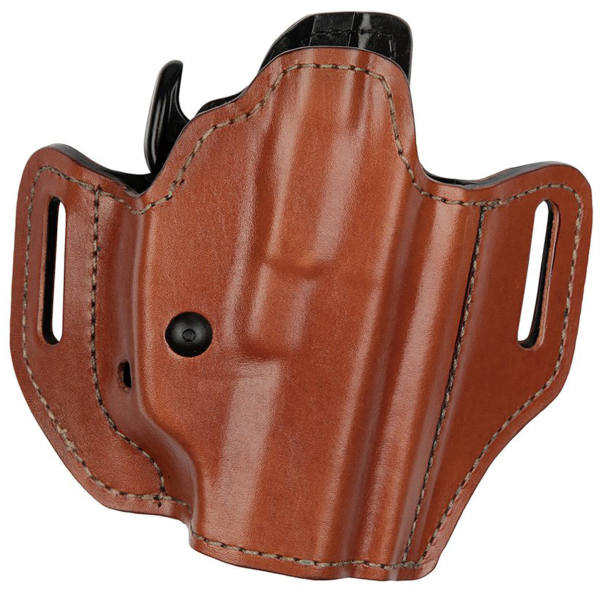 Bianchi 126GLS Assent Pro-Fit OWB Tan Leather Holster Size 13 w/GLS Retention, Glock 17/22/Ruger American, Right Hand