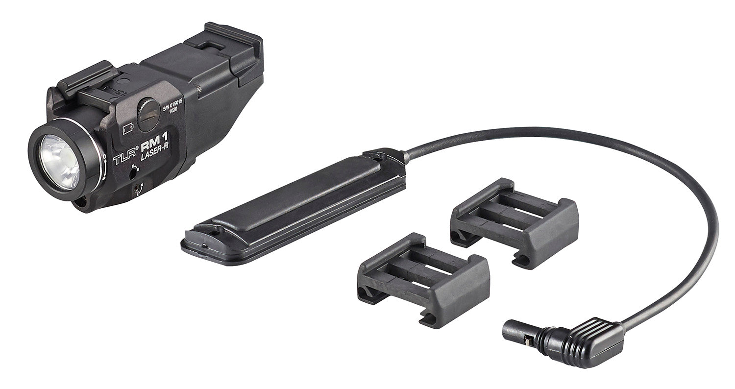 Streamlight TLR-1 RM w/Laser Black Anodized Aluminum 500 Lumens Red Laser Long Gun Kit Rail Mount