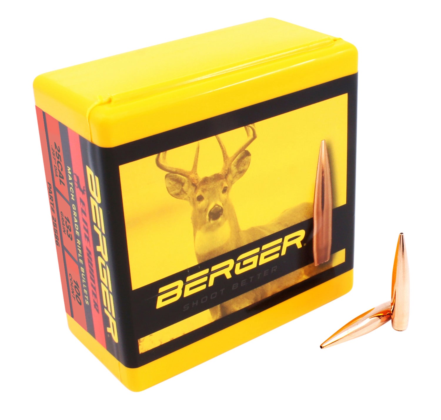 Berger Bullets 25586 Elite Hunter 25 Caliber 133 Grain Boat Tail 100ct