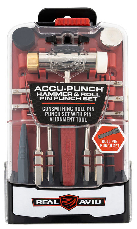 Real Avid AVHPS-RP Accu-Punch Roll Pin Punch Set with Ergonomic Rubber Grip