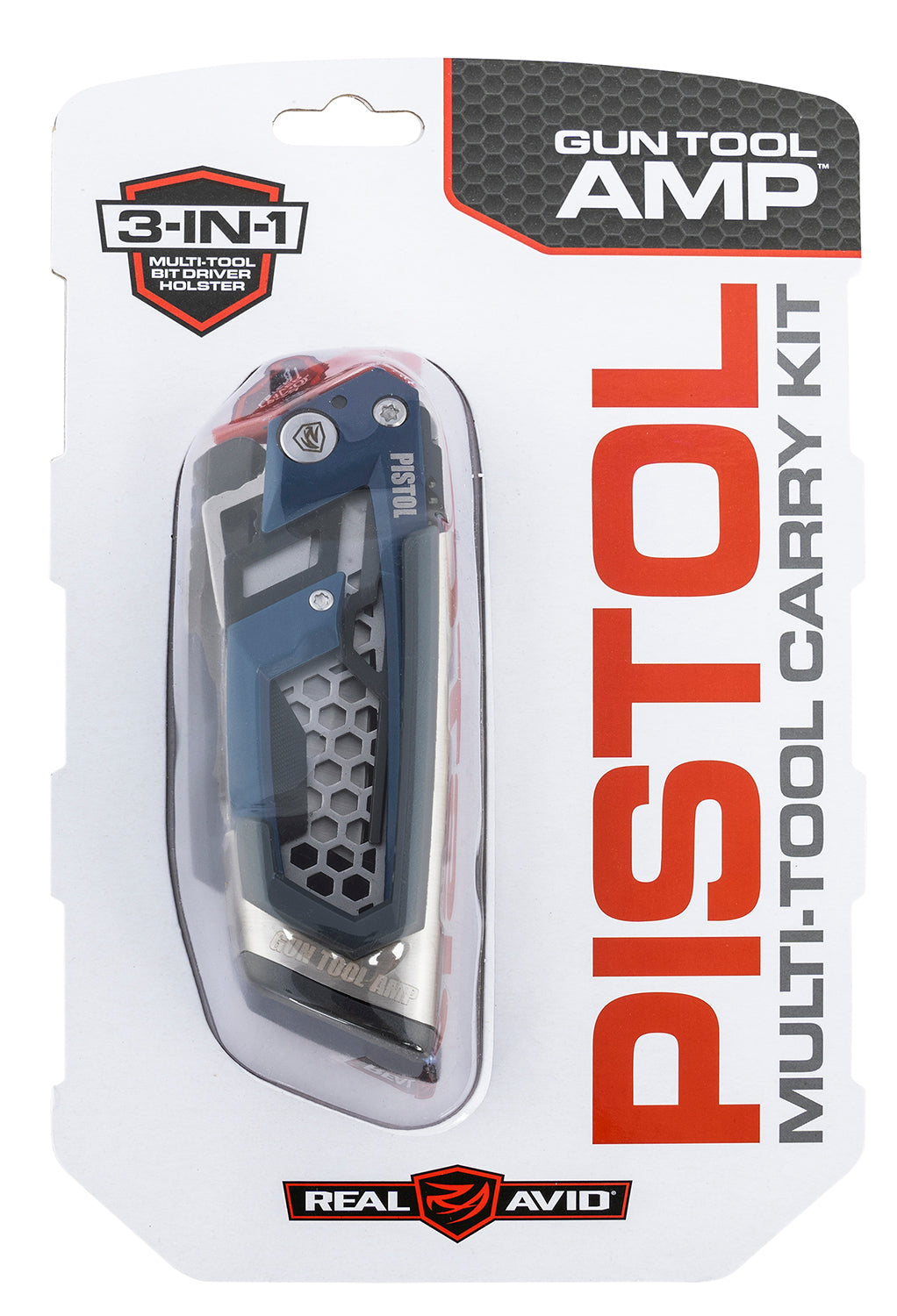 Real Avid Gun Tool AMP-Pistol Stainless Folding Multi-Tool with Wharncliffe Blade