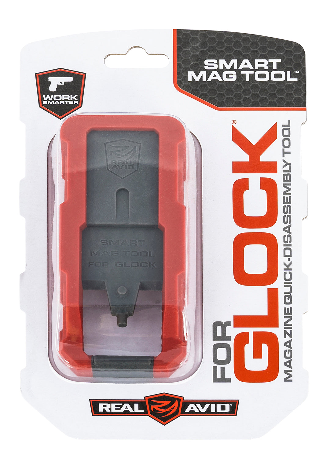 Real Avid AVGLOCKMT Smart Mag Tool Compatible with Glock Gray/Red