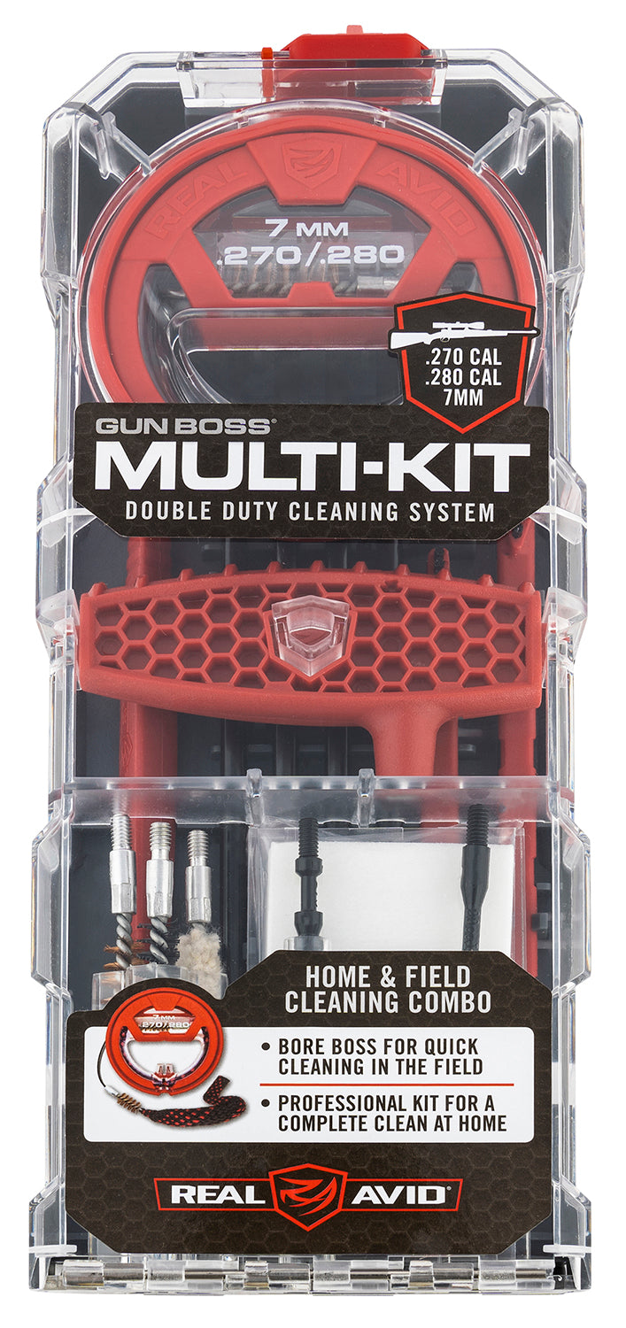 Real Avid Gun Boss Multi-Kit 7mm 270 Cal 280 Cal Rifle Cleaning Kit with Bore Boss