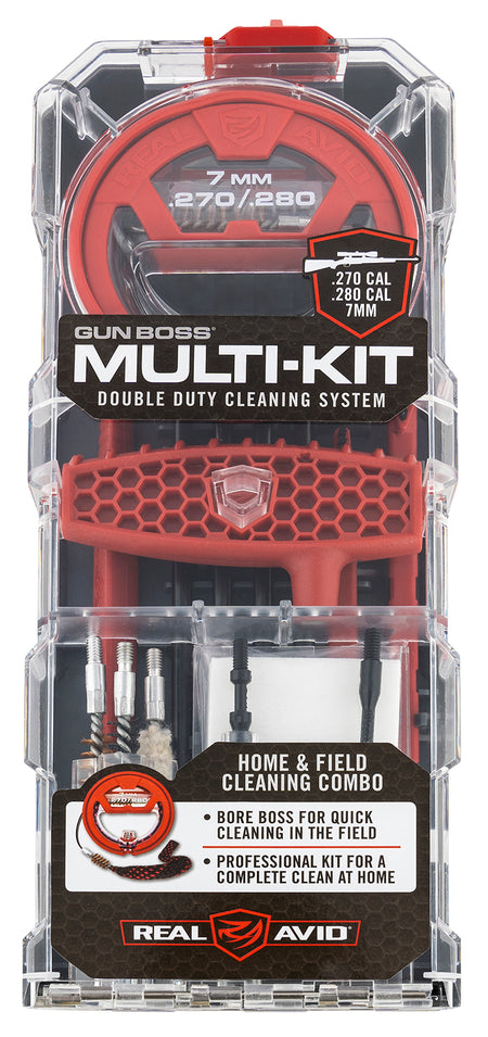 Real Avid Gun Boss Multi-Kit 7mm 270 Cal 280 Cal Rifle Cleaning Kit with Bore Boss