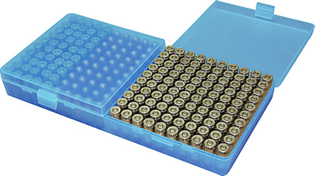MTM P200924 Ammo Box Flip-Top 9mm Luger/380ACP Handgun Clear Blue Polypropylene 200 Round