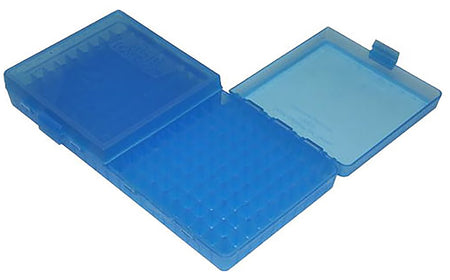 MTM Case-Gard P2004524 Case-Gard 200 Series Handgun Multi-Caliber Ammo Box Clear Blue Polypropylene 200 Rounds