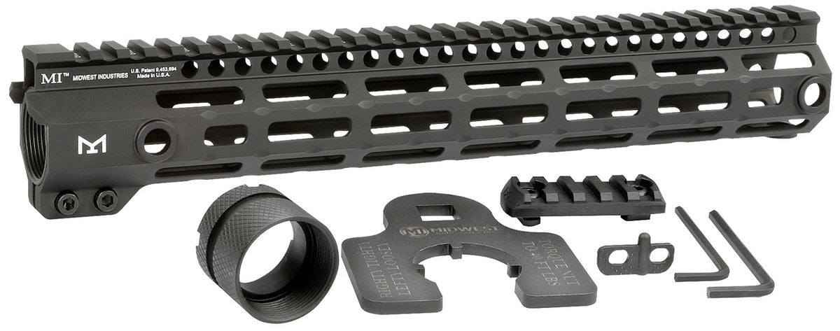 Midwest Industries MIG4M12625 AR-15 G4M 12.6" Free-Float M-LOK Handguard Black Hardcoat Anodized Aluminum