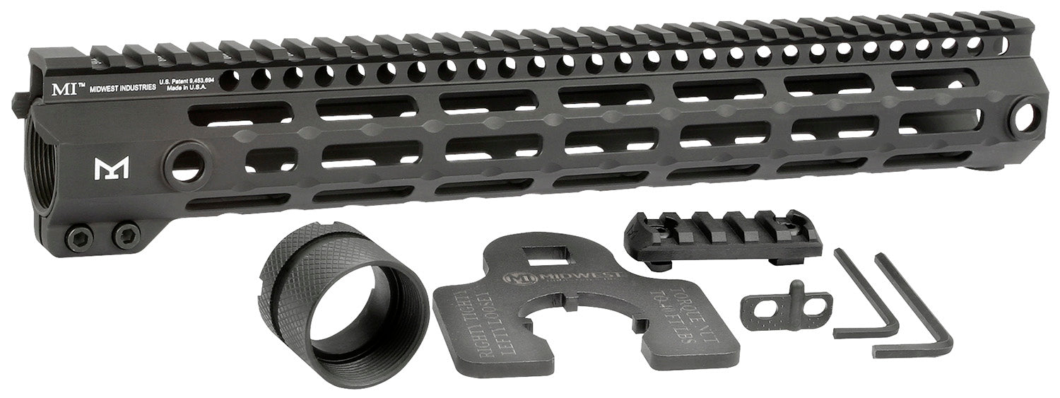 Midwest Industries MIG4M13375 AR-15 G4M 13.3" Free-Float M-LOK Handguard Black Hardcoat Anodized Aluminum