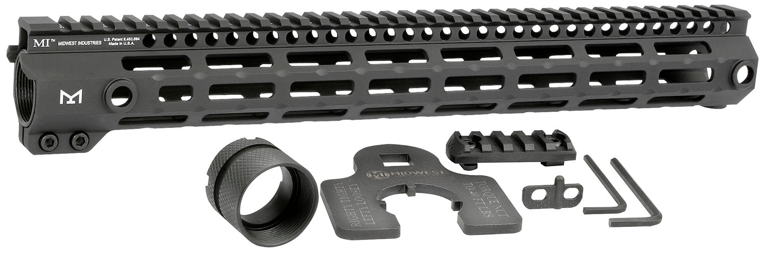 Midwest Industries MIG4M15 Tactical G4M One Piece Handguard 15" AR-15 M-LOK Black Hardcoat Anodized