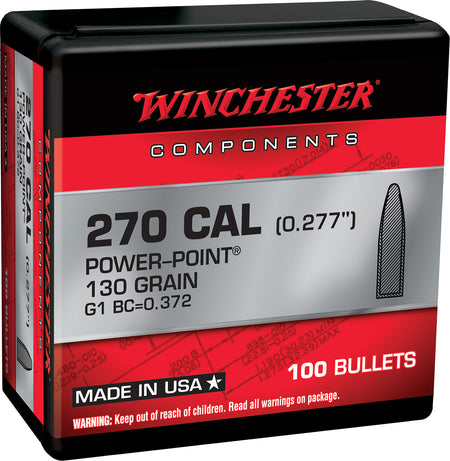 Winchester WB270P130X 270 Winchester 130gr Power Point Reloading Bullets 100 Per Box