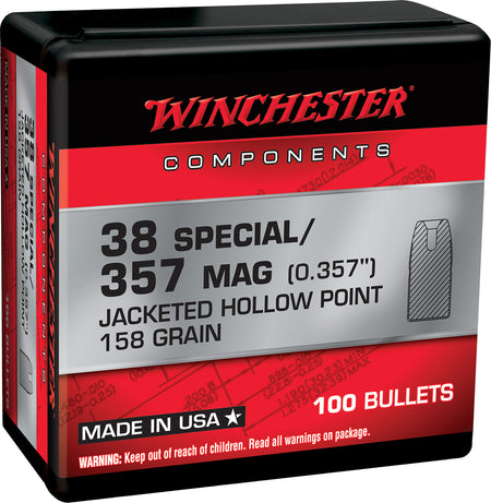 Winchester WB357H158X .357 Magnum 158gr JHP Component Reloading Bullets 100 Per Box