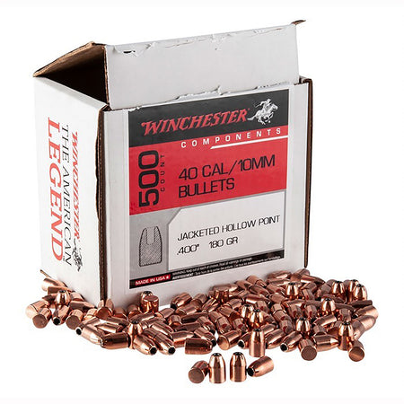 Winchester WB40HP180D .40 S&W 180gr JHP Component Reloading Bullets Bulk Pack 500/Box