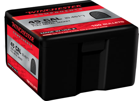 Winchester WB45MC230X .45 Caliber 230gr FMJ Component Reloading Bullets 100 Per Box