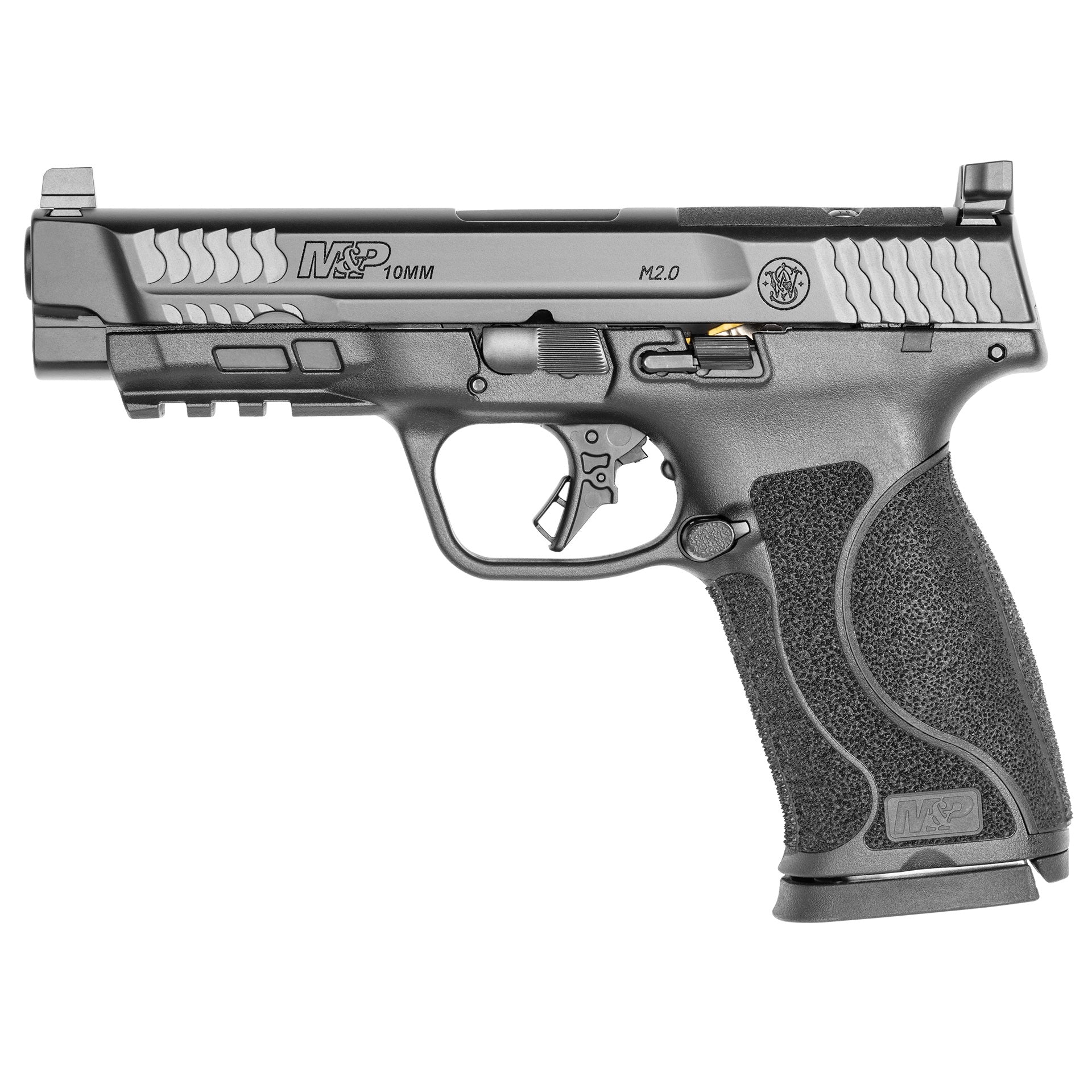 Smith & Wesson 13387 M&P M2.0 Full Size 10mm Auto 15+1 4.60" Black Armornite Stainless Steel Barrel & Optic Cut/Serrated Stainless Steel Slide, Matte Black Polymer Frame w/Picatinny Rail