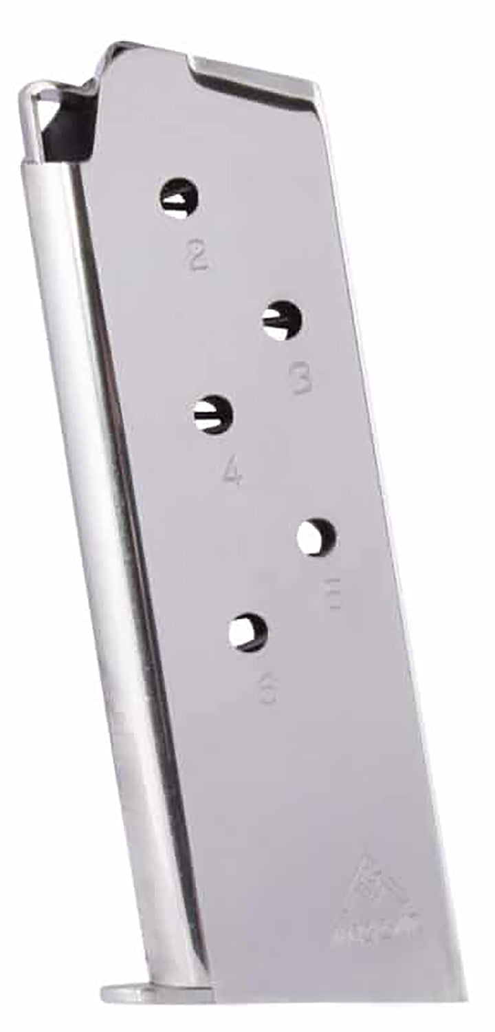 Mec-Gar Standard 45 ACP 6-Round Nickel Carbon Steel Mag for 1911 Officer