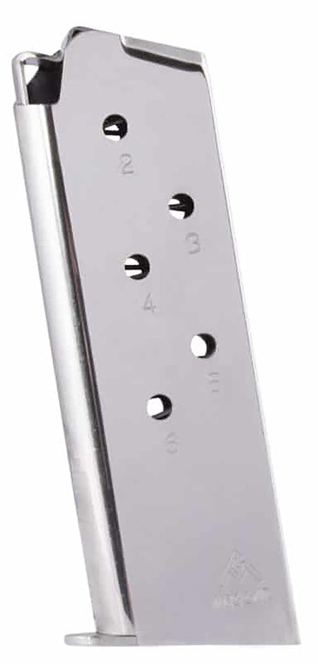 Mec-Gar Standard 45 ACP 6-Round Nickel Carbon Steel Mag for 1911 Officer