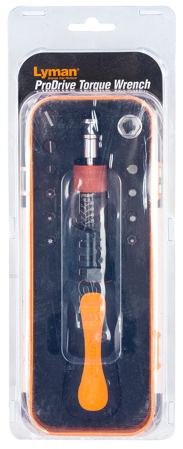 Lyman 7031300 Steel Torque Wrench with Rubber Handle Black/Orange