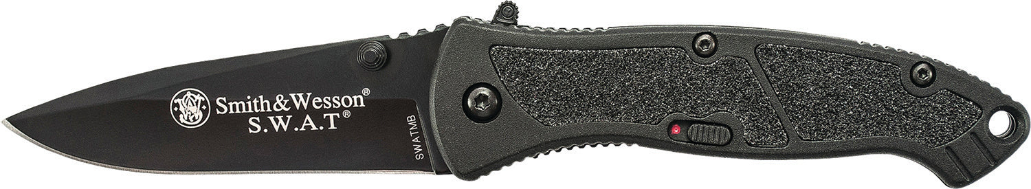 Smith & Wesson Knives SWATMBCP S.W.A.T. Folding Plain Black 4034 Stainless Steel Blade with Pocket Clip