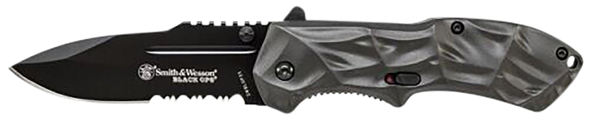 Smith & Wesson SWBLOP3CP Black Ops Liner Lock 3.40" Folding Tanto Plain 4034 SS Blade Aluminum Handle