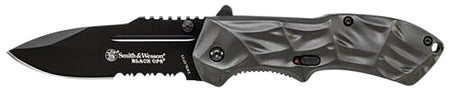 Smith & Wesson SWBLOP3CP Black Ops Liner Lock 3.40" Folding Tanto Plain 4034 SS Blade Aluminum Handle