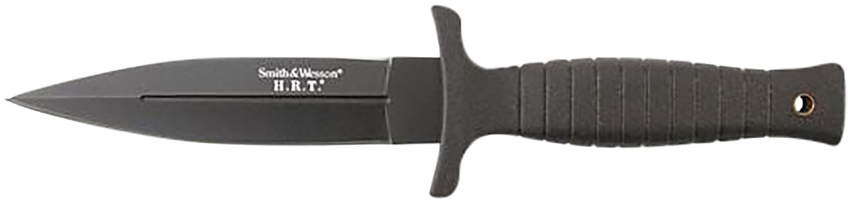 Smith & Wesson SWHRT9BCP HRT 4.75" Fixed Blade Full Tang Spear Point 7Cr17MoV SS Blade TPR Handle w/Leather Sheath