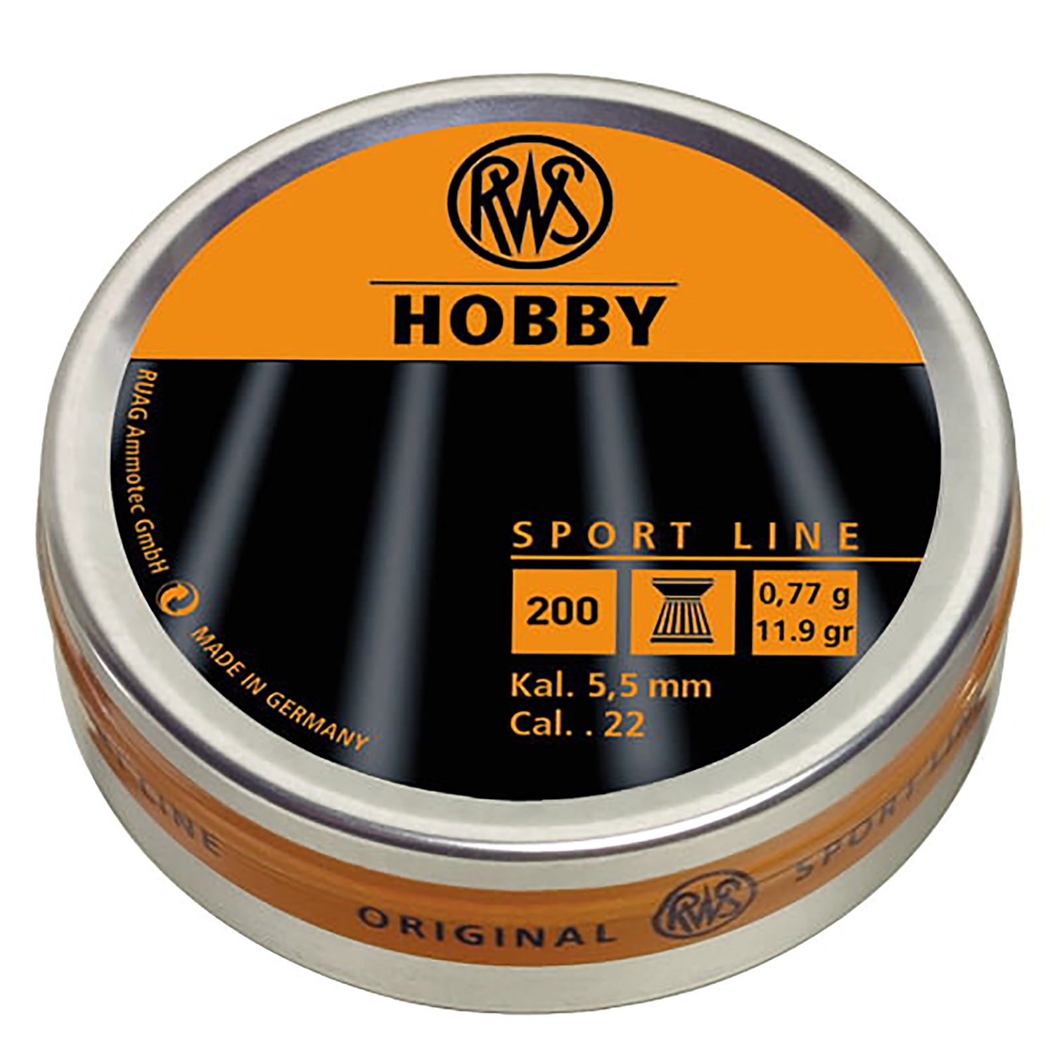 Umarex USA RWS Hobby .22 Caliber Lead Pellets 200-Count Tin