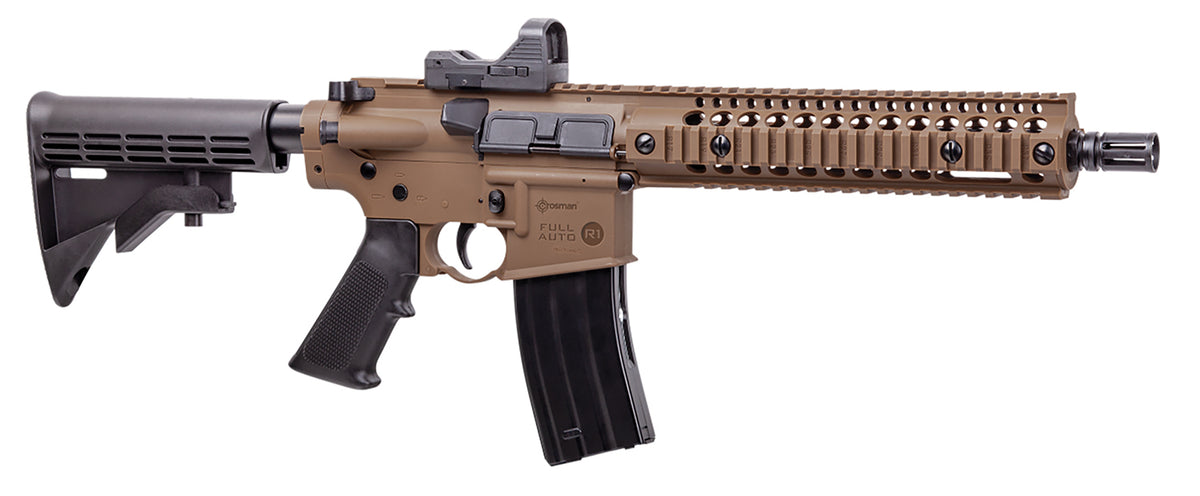 Crosman CFAR1X Full Auto R1 .177 Cal BB Air Rifle 6-Position Adjustable Stock FDE
