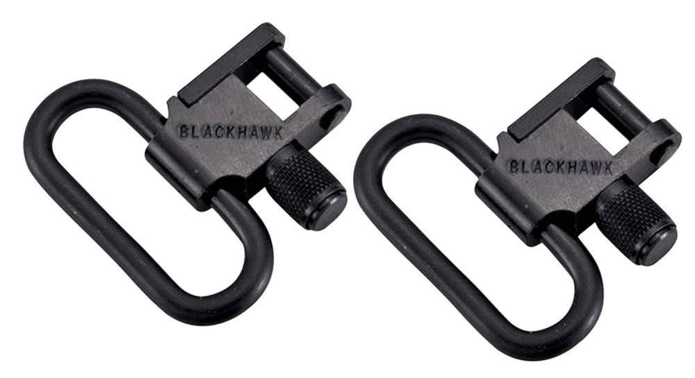 Blackhawk 70SW01BK 1" Blued Steel Lok-Down Firearm Sling Swivel