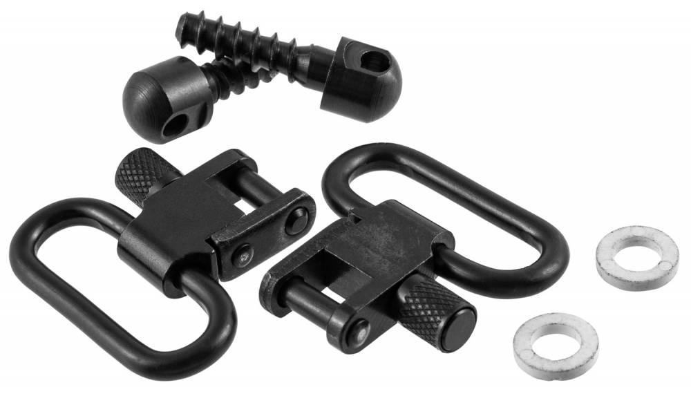 Blackhawk 70SW04BK 1" Blued Lok-Down Firearm Swivel Set Including Wood Screws