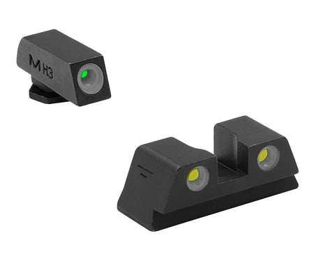 Meprolight USA Tru-Dot Green Tritium Front Yellow Tritium Rear White Dot Sights Glock 42/43/43X/48