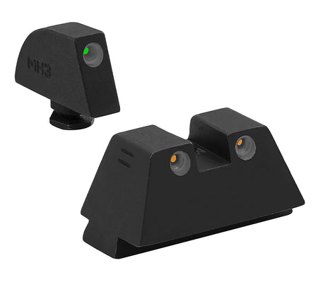 Meprolight USA Tru-Dot Green/Orange Tritium White Dot Fixed Sights Glock 17 19 22 23 Standard Frame