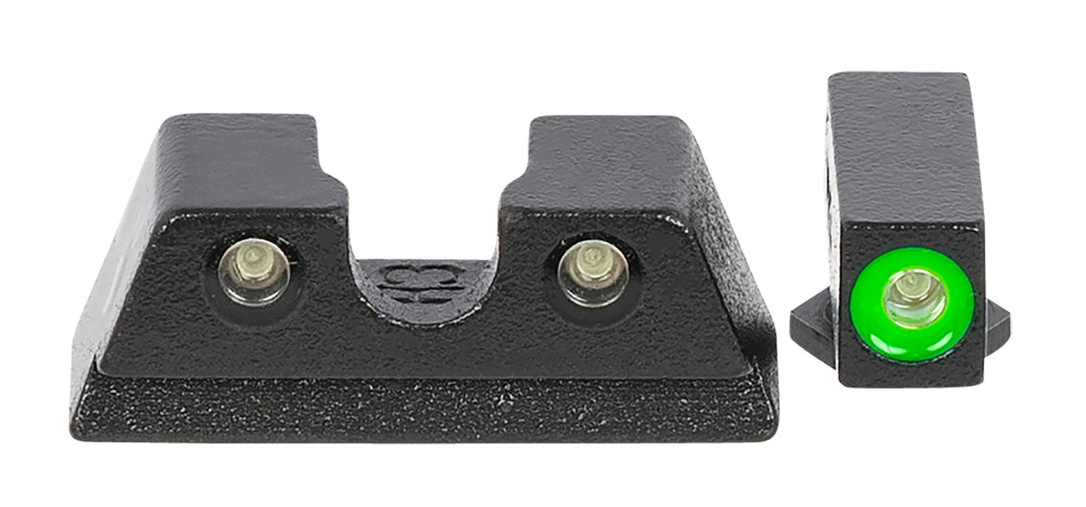 Meprolight Hyper-Bright Fixed Night Sight Set Green Tritium Green Outline Front/Black Rear Glock 42/43