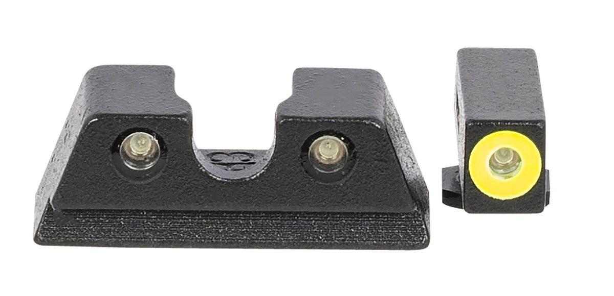 Meprolight Hyper-Bright Fixed Night Sight Set Green Tritium Yellow Outline Front/Black Rear Glock 42/43