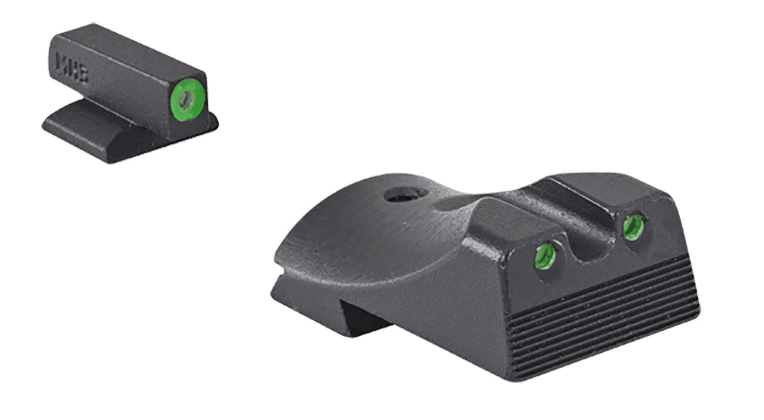Meprolight Hyper-Bright Fixed Night Sight Set Green Tritium Green Outline Kimber 1911 Slant TLE Aegis