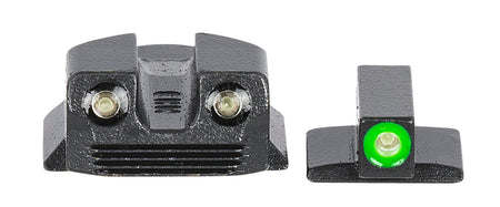 Meprolight Hyper-Bright Fixed Night Sight Set Green Tritium Green Outline Black Frame Kimber Micro 9