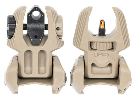 Meprolight USA FRBS 403440 AR-15 Flip-Up Orange Front/Green Rear Night Sight Set Desert Tan