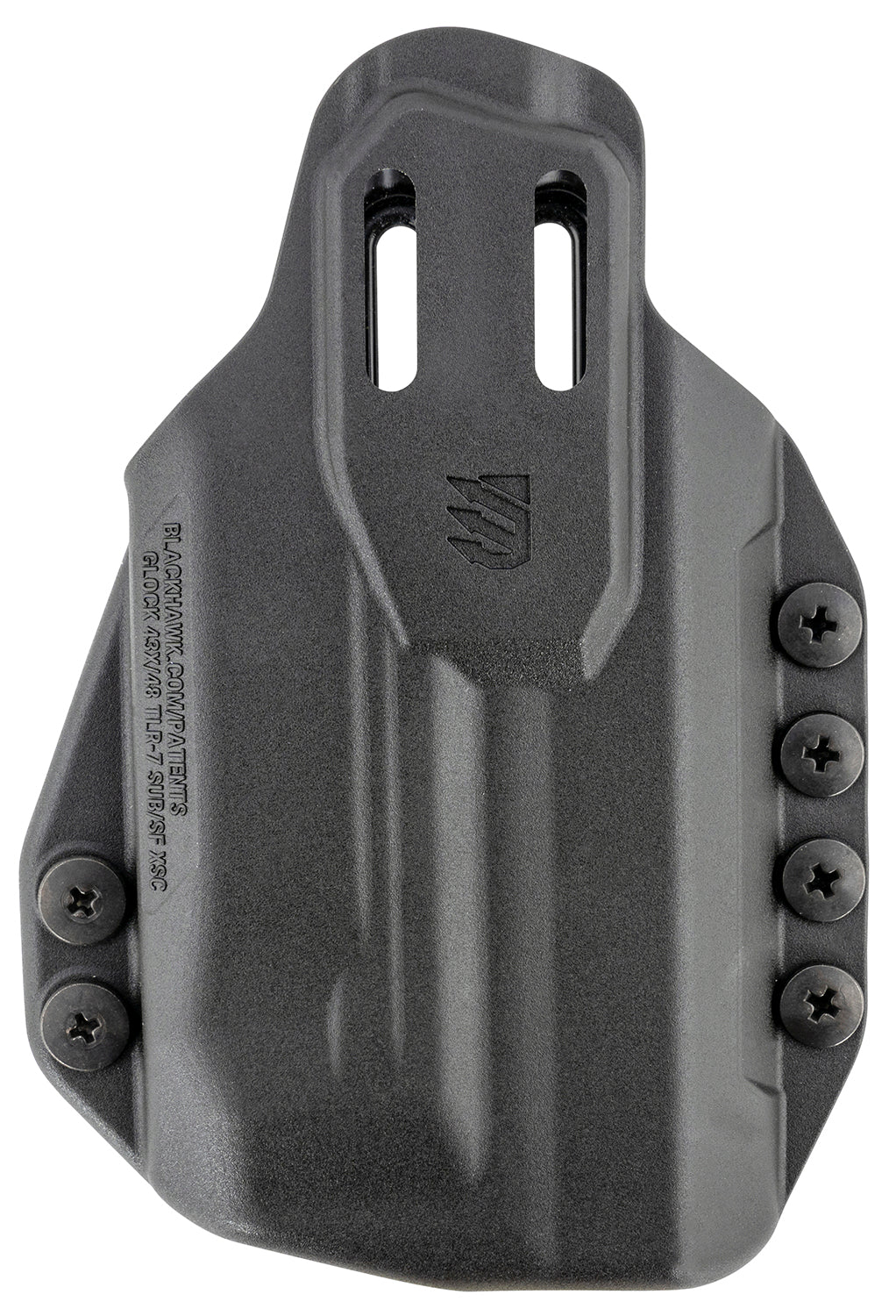 Blackhawk Stache IWB Size 76 Black Polymer Belt Clip Holster for Glock 43X/48 SureFire XSC Ambidextrous