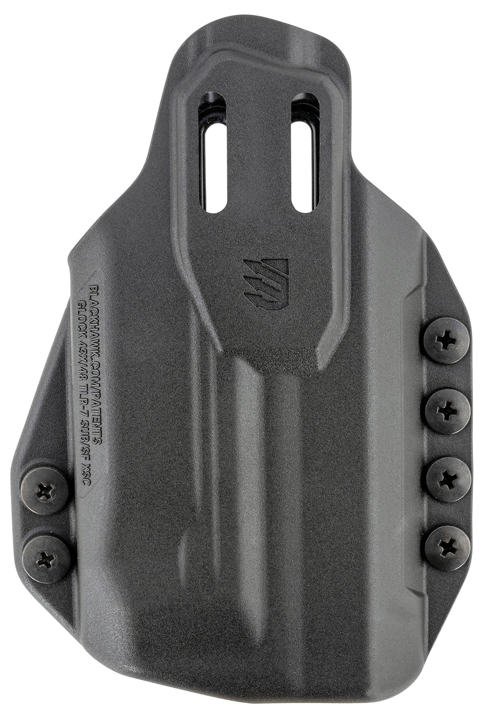 Blackhawk Stache IWB Size 76 Black Polymer Belt Clip Holster for Glock 43X/48 SureFire XSC Ambidextrous