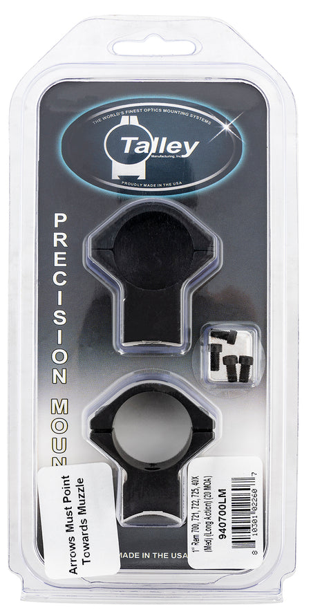 Talley 940700LM Unitized Scope Mount/Ring Combo 1" Tube Remington 700 Long Action Medium Rings 20 MOA