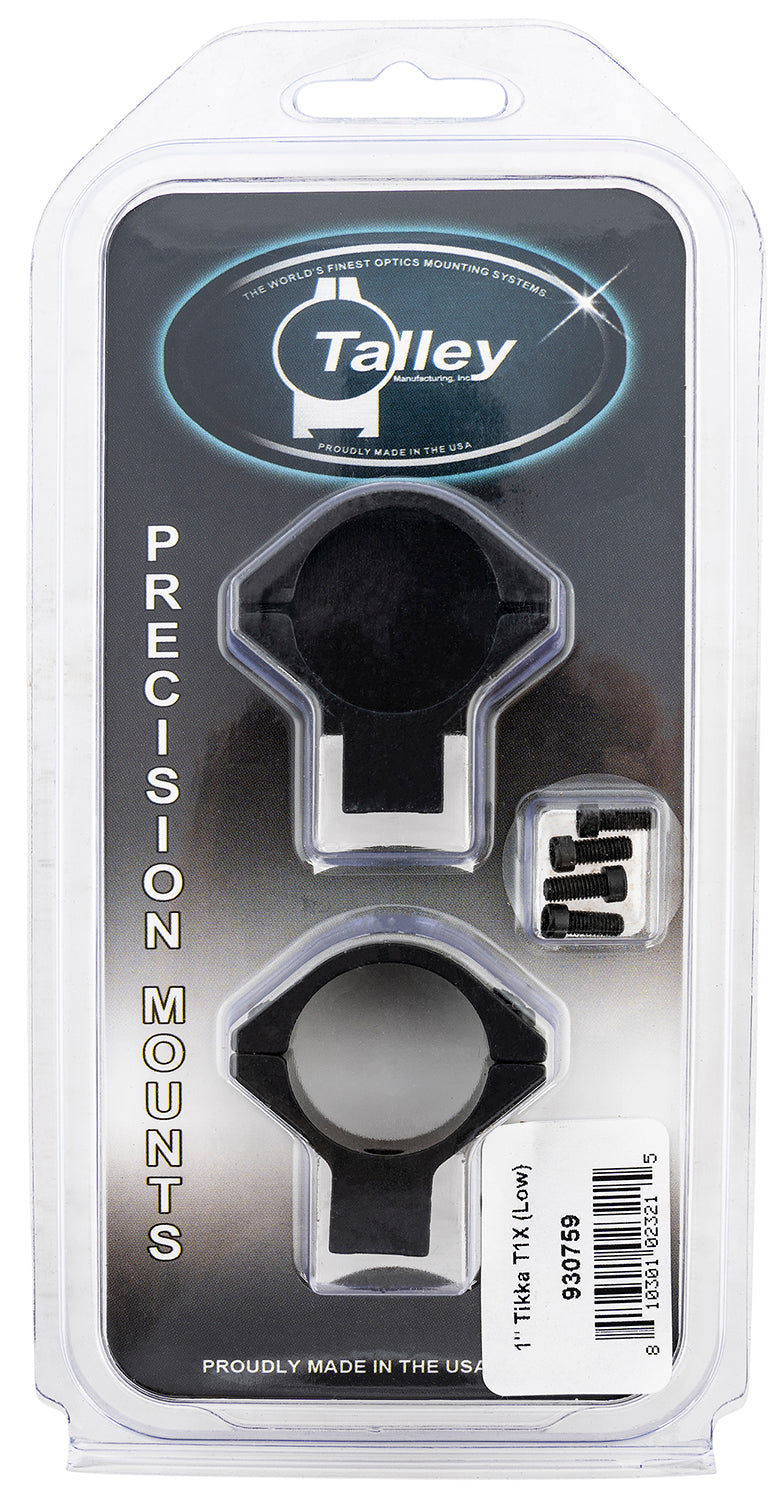 Talley 930759 Tikka T1/T1X 1-Inch Low Rings Scope Mount Combo Black Anodized Aluminum