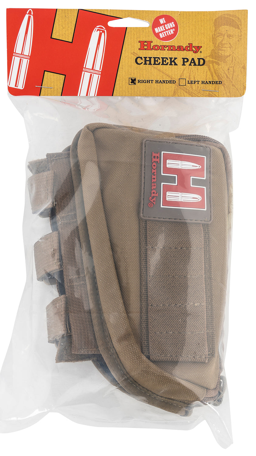 Hornady 99110 Tan Cordura Rifle Cheek Rest Pad with 5rd Loops Right Hand